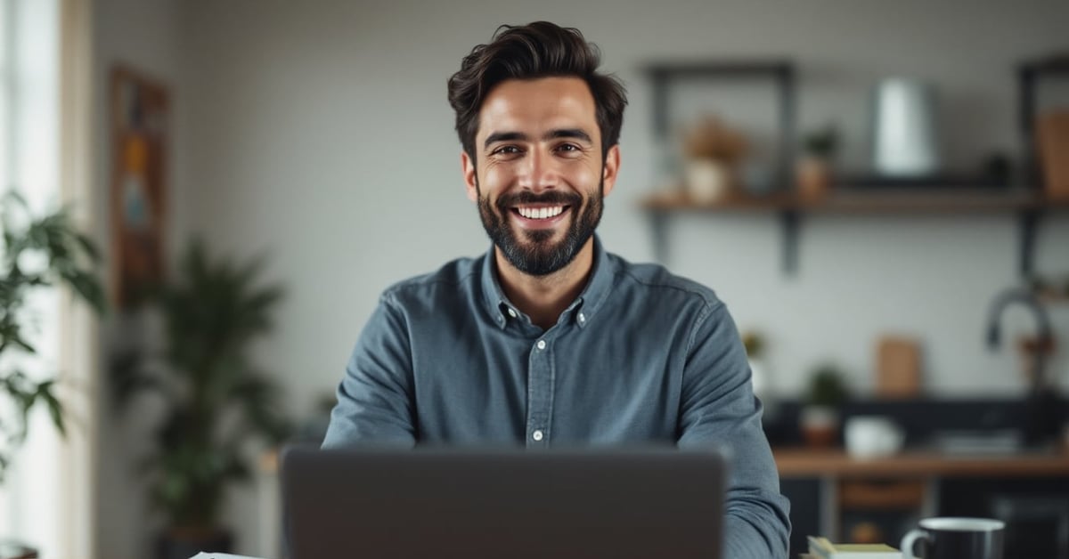 Formateur e-commerce animant une session de formation en ligne dans un bureau moderne