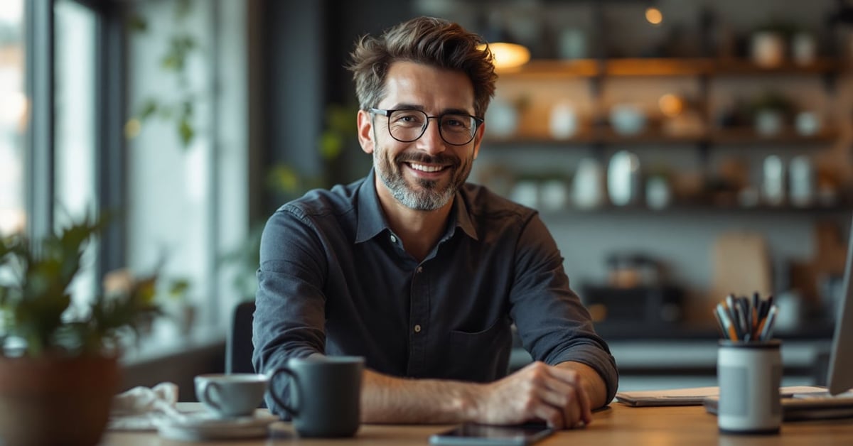 Professionnel du commerce en action dans un environnement moderne, illustrant les métiers dans le commerce